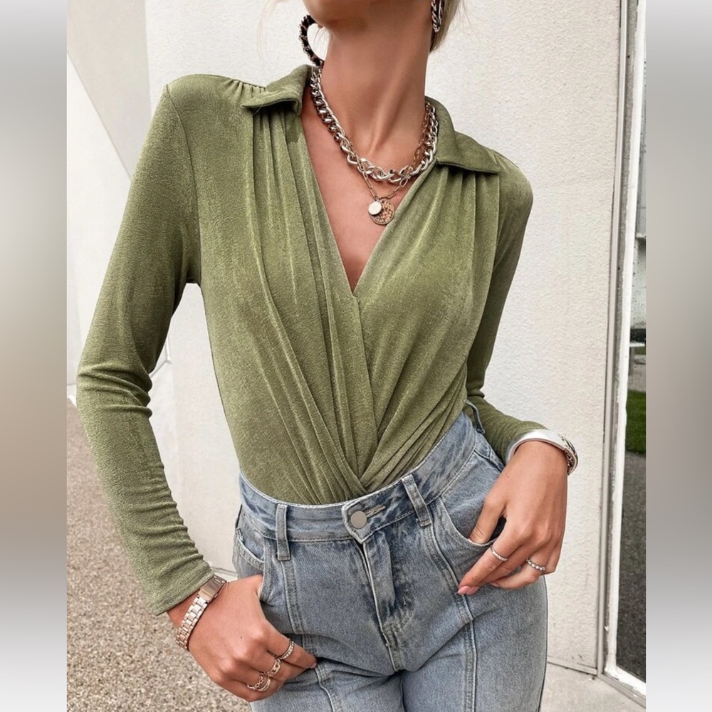SHEIN Green Retro Bodysuit